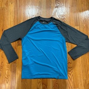 Reebok blue and gray long sleeve running shirt